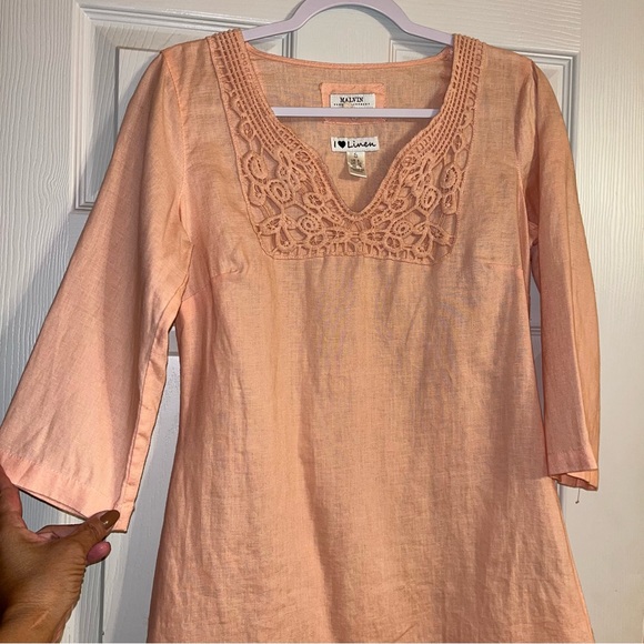 Malvin Linen Embroidered Dress Tunic Hamburg Germany - Picture 3 of 14